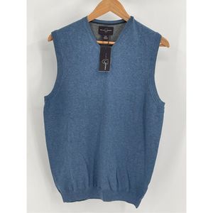 Black Brown 1826 Sweater Vest Men’s‎ Size Medium Blue V Neck New